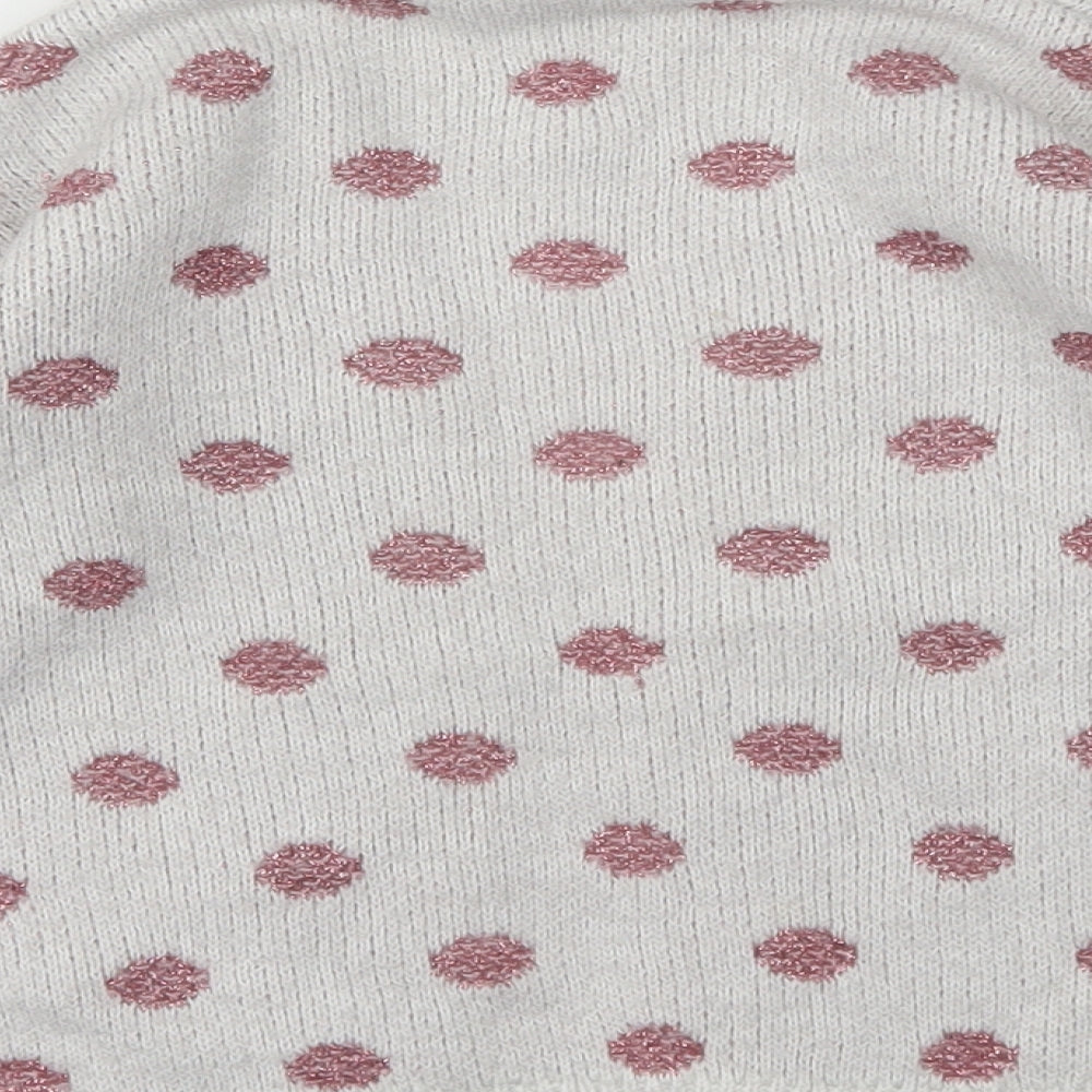 George Girls Grey Polka Dot  Cardigan Jumper Size 5-6 Years