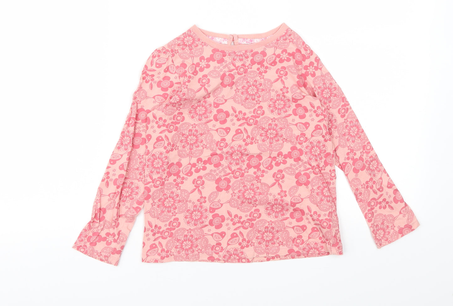 M&S Girls Pink Floral  Basic T-Shirt Size 5-6 Years