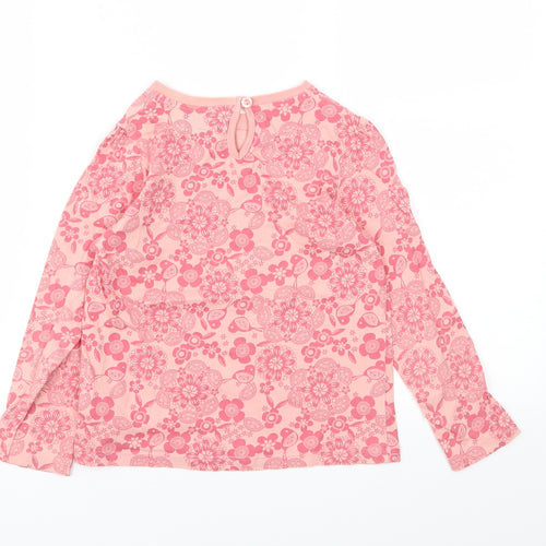 M&S Girls Pink Floral  Basic T-Shirt Size 5-6 Years