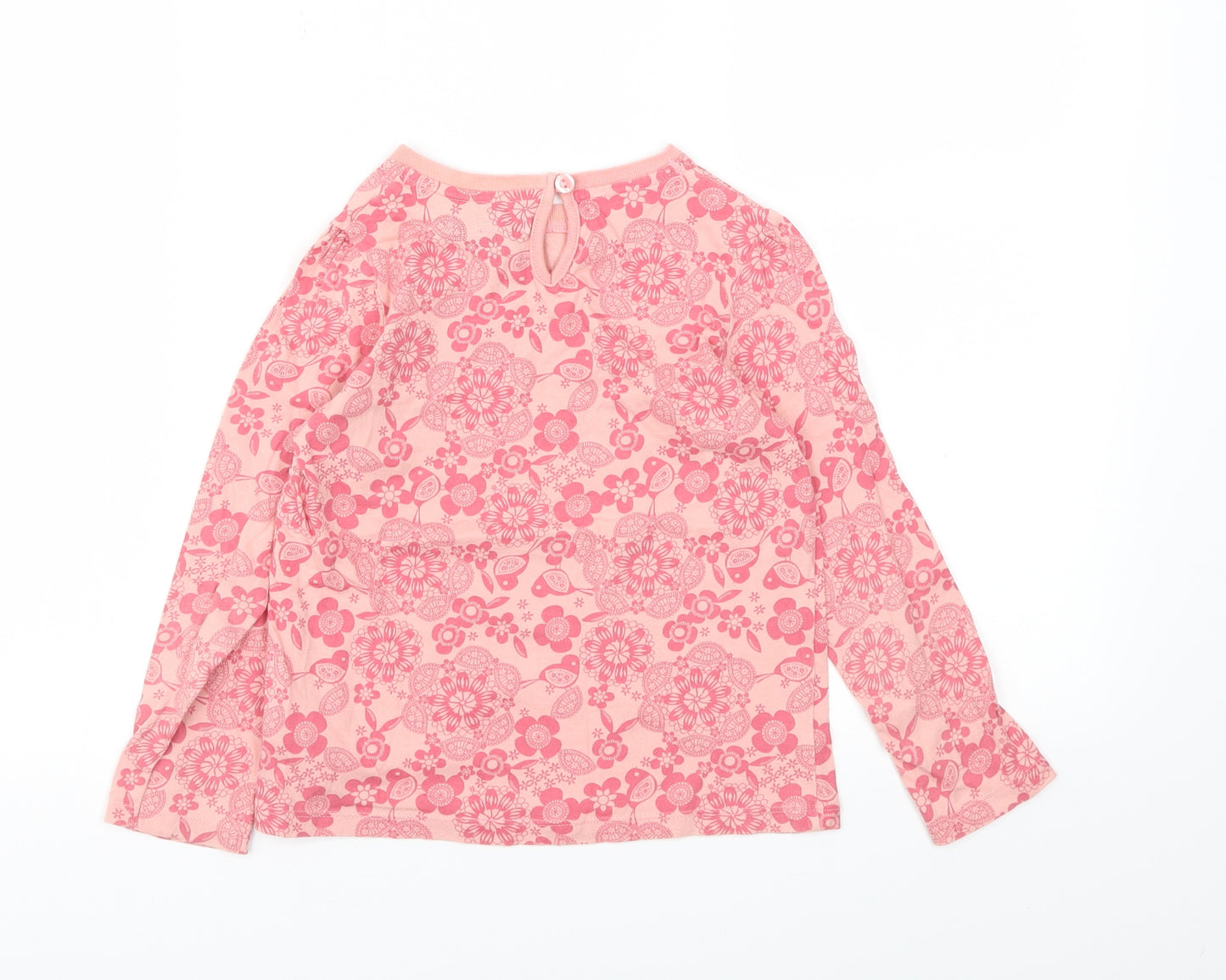 M&S Girls Pink Floral  Basic T-Shirt Size 5-6 Years