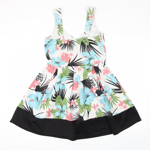 CAMEO ROSE  Womens Multicoloured Floral  Fit & Flare  Size 14