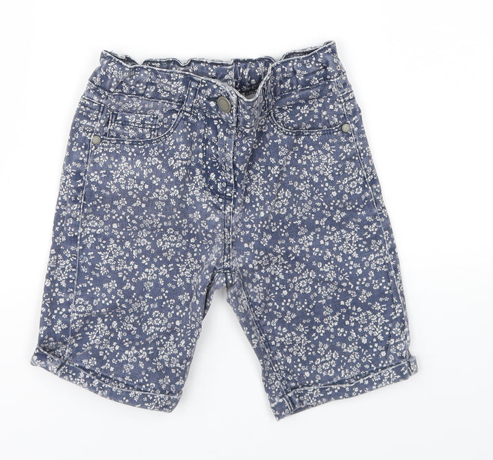 Matalan Girls Blue Floral  Skinny Jeans Size 6-7 Years