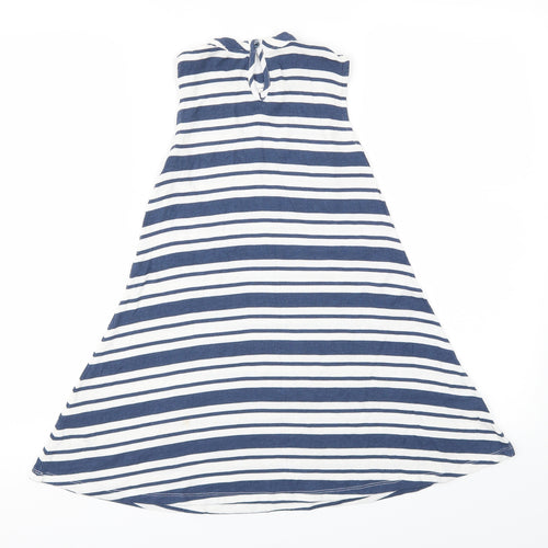 F&F Girls Blue Striped  Fit & Flare  Size 8-9 Years