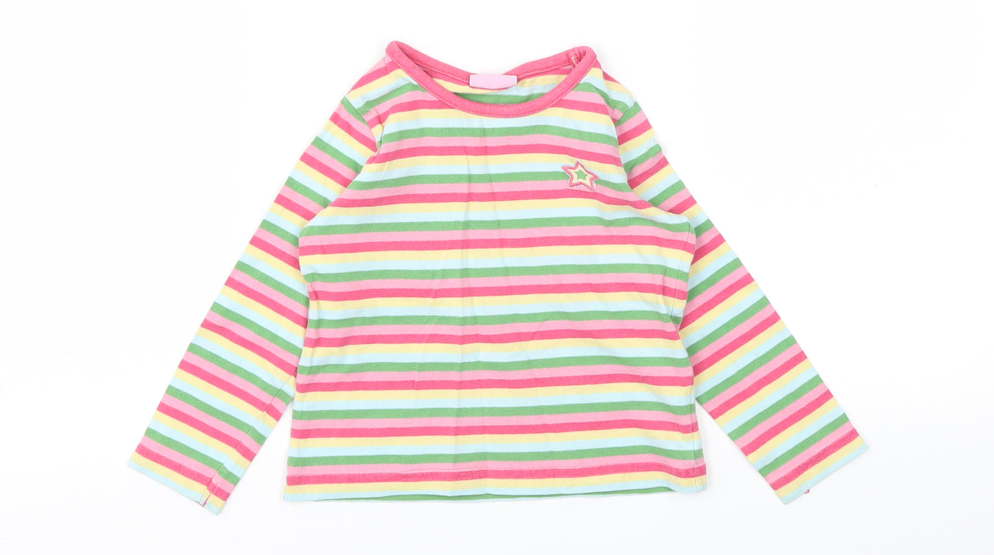 Cherokee Girls Multicoloured Striped  Basic T-Shirt Size 18-24 Months