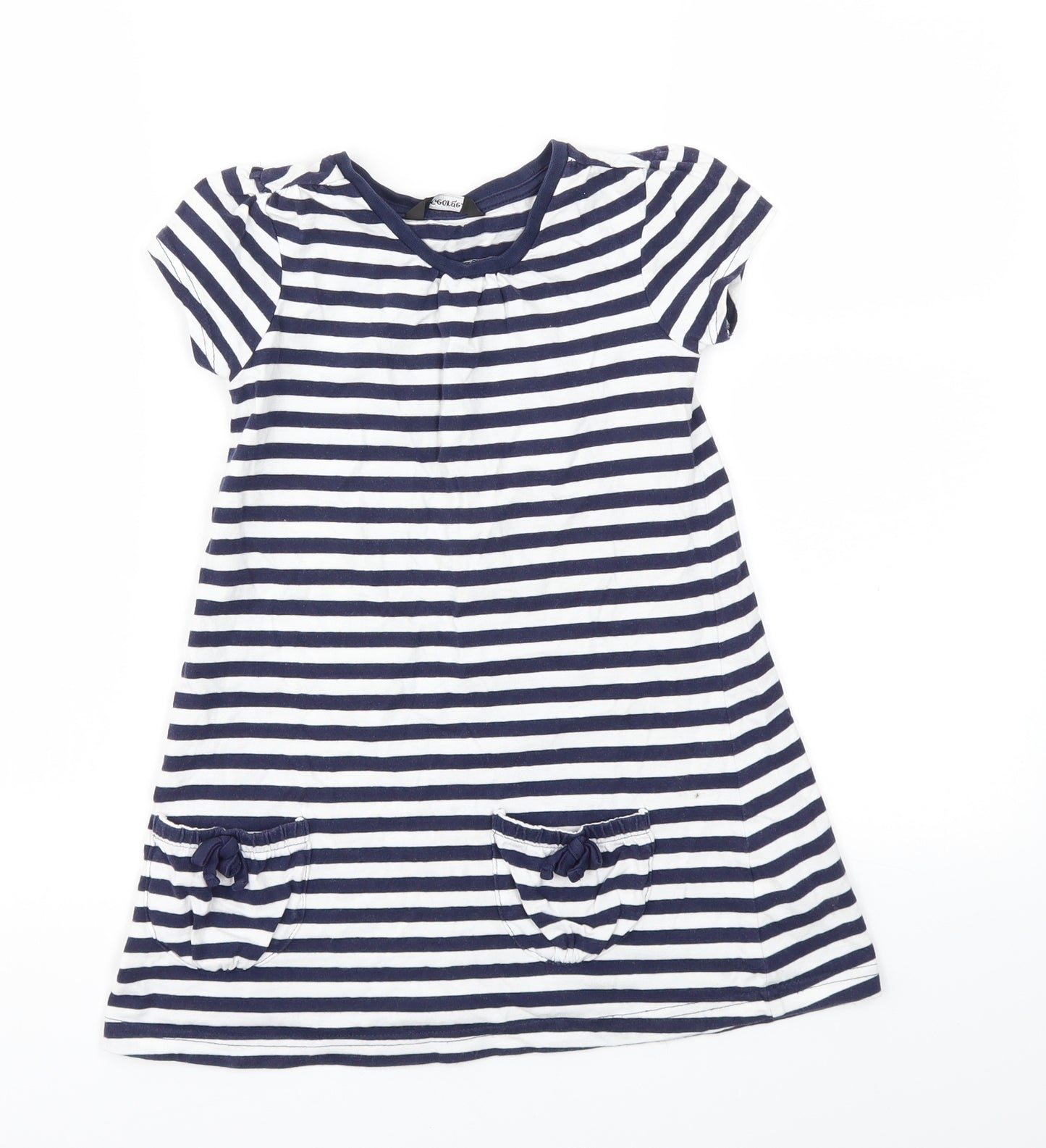 George Girls Blue Striped  Fit & Flare  Size 4-5 Years