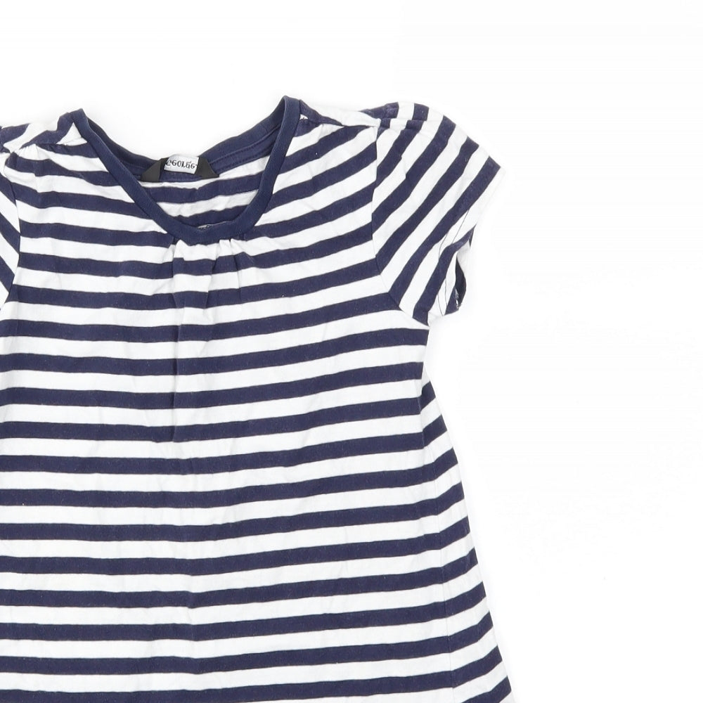 George Girls Blue Striped  Fit & Flare  Size 4-5 Years