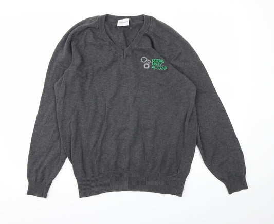 Front view of Performa men’s grey pullover sweatshirt, size M