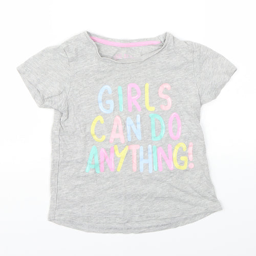 Matalan Girls Grey Animal Print  Basic T-Shirt Size 3-6 Months