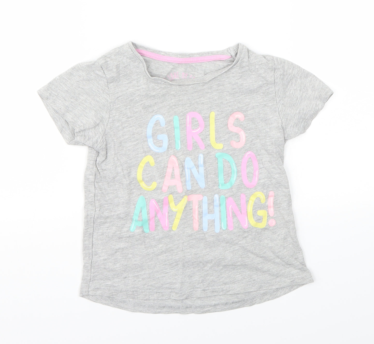 Matalan Girls Grey Animal Print  Basic T-Shirt Size 3-6 Months