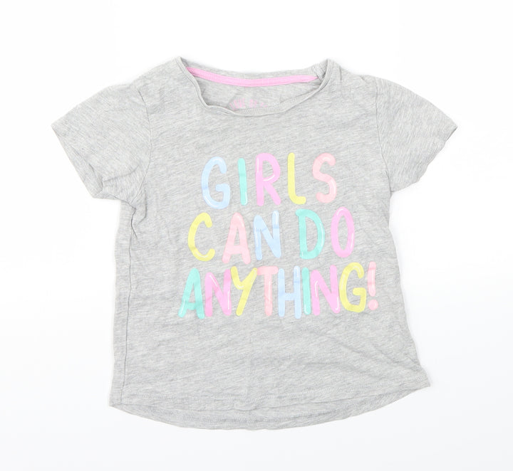 Matalan Girls Grey Animal Print  Basic T-Shirt Size 3-6 Months