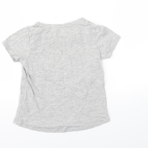 Matalan Girls Grey Animal Print  Basic T-Shirt Size 3-6 Months
