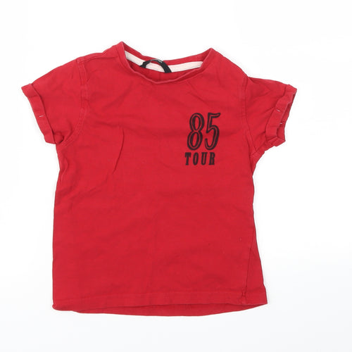George Boys Red   Basic T-Shirt Size 5-6 Years