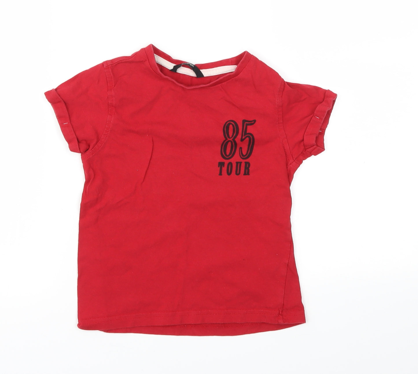 George Boys Red   Basic T-Shirt Size 5-6 Years