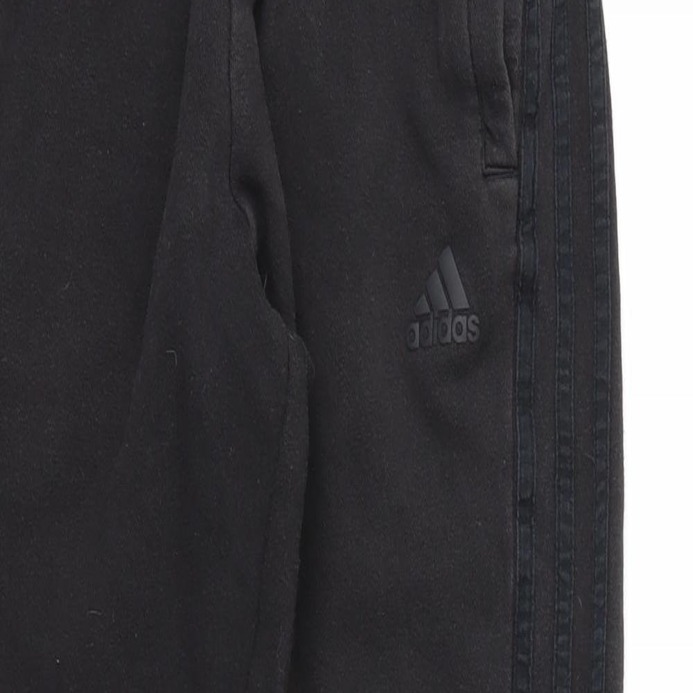 adidas Boys Black   Jogger Trousers Size S