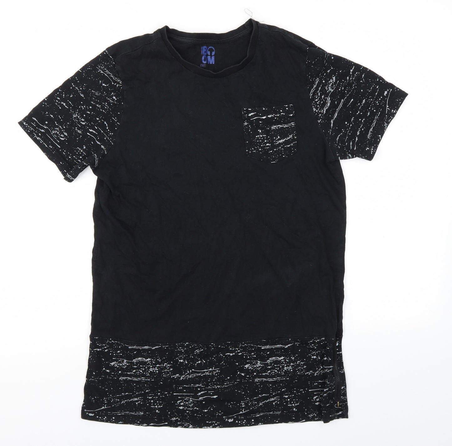 F&F Boys Black   Basic T-Shirt Size 13-14 Years