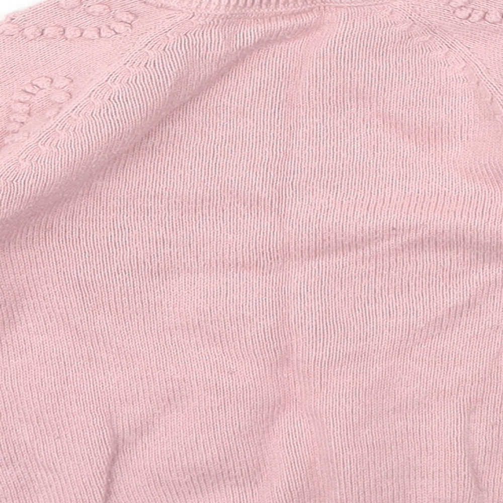 H&M Girls Pink Floral  Pullover Jumper Size 6-9 Months