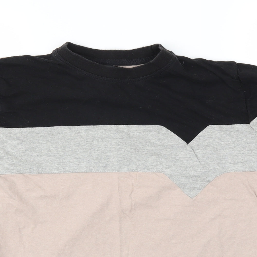 Topman Mens Black Striped   T-Shirt Size S