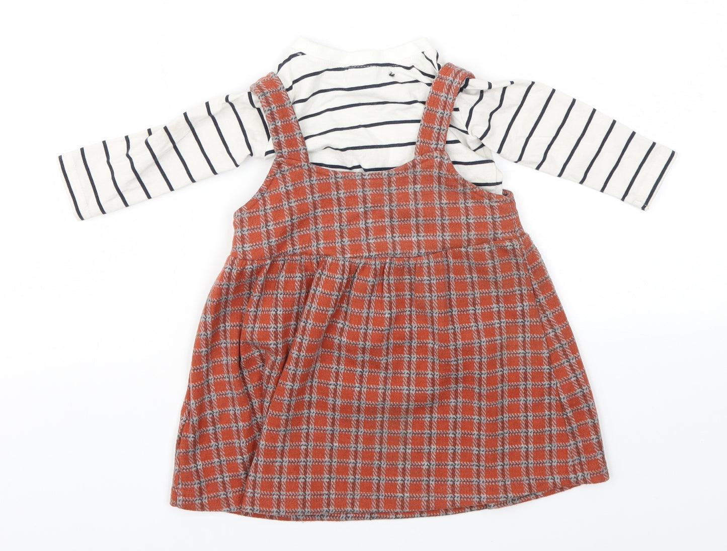 Next  Girls Brown Check  Fit & Flare  Size 6-9 Months