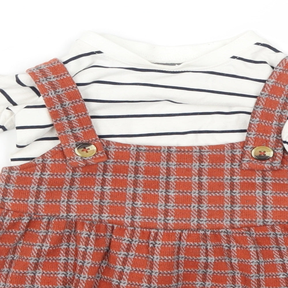Next  Girls Brown Check  Fit & Flare  Size 6-9 Months