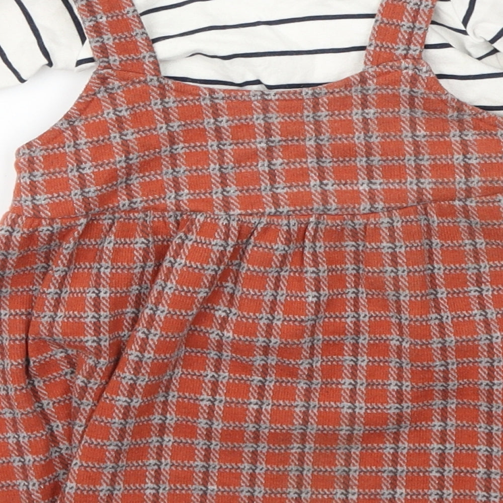 Next  Girls Brown Check  Fit & Flare  Size 6-9 Months