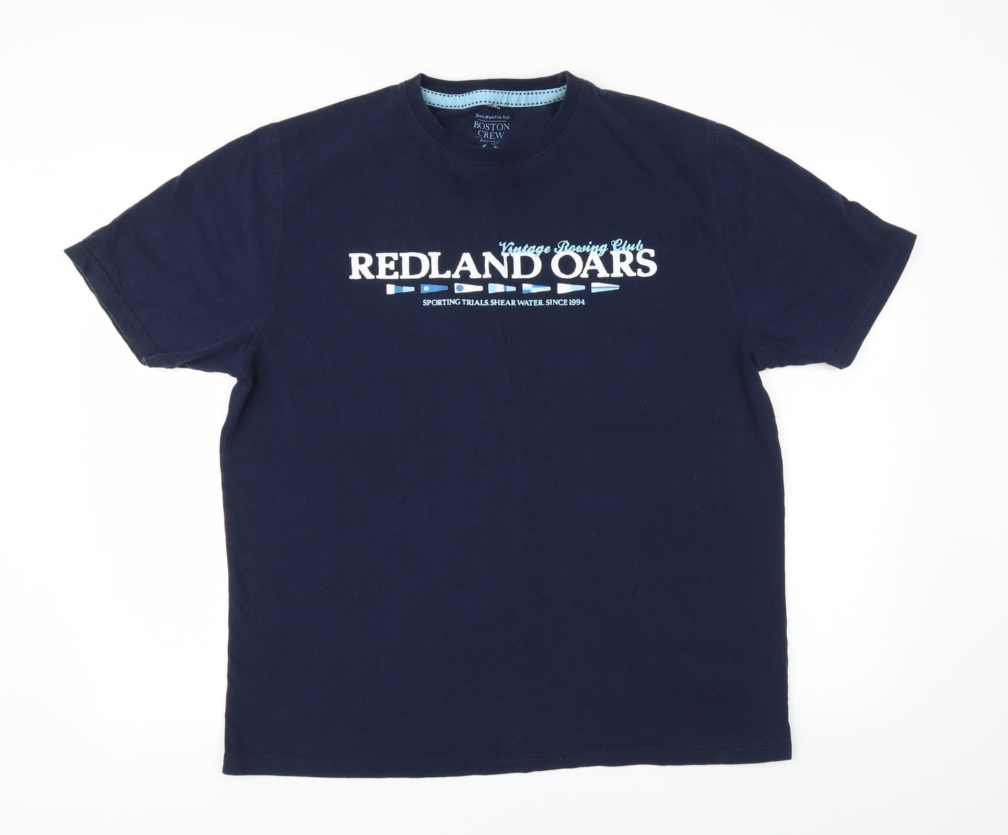 Boston crew  Mens Blue    T-Shirt Size L
