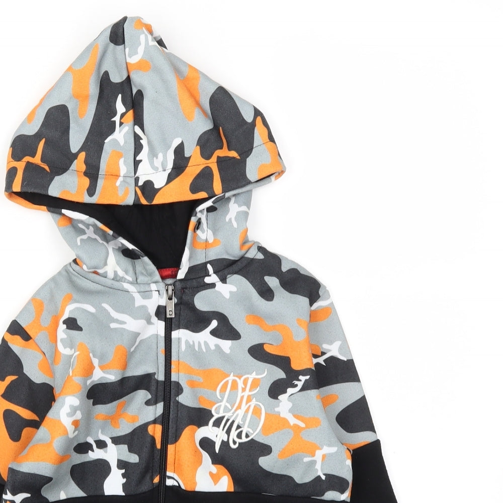 DFND Boys Black Camouflage  Full Zip Hoodie Size 7-8 Years