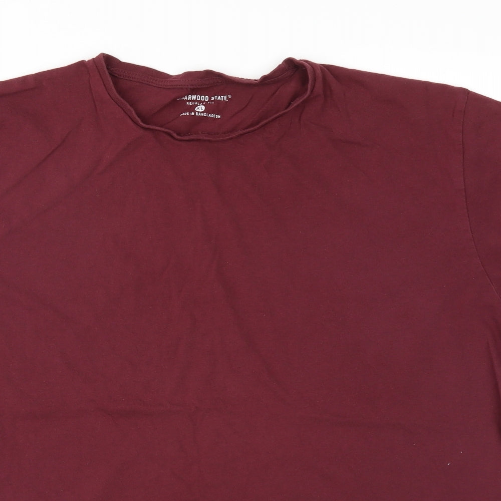 Cedar Wood State Mens Red    T-Shirt Size XL
