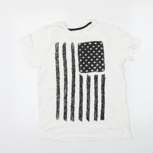 Primark Boys White   Jersey T-Shirt Size 10 Years