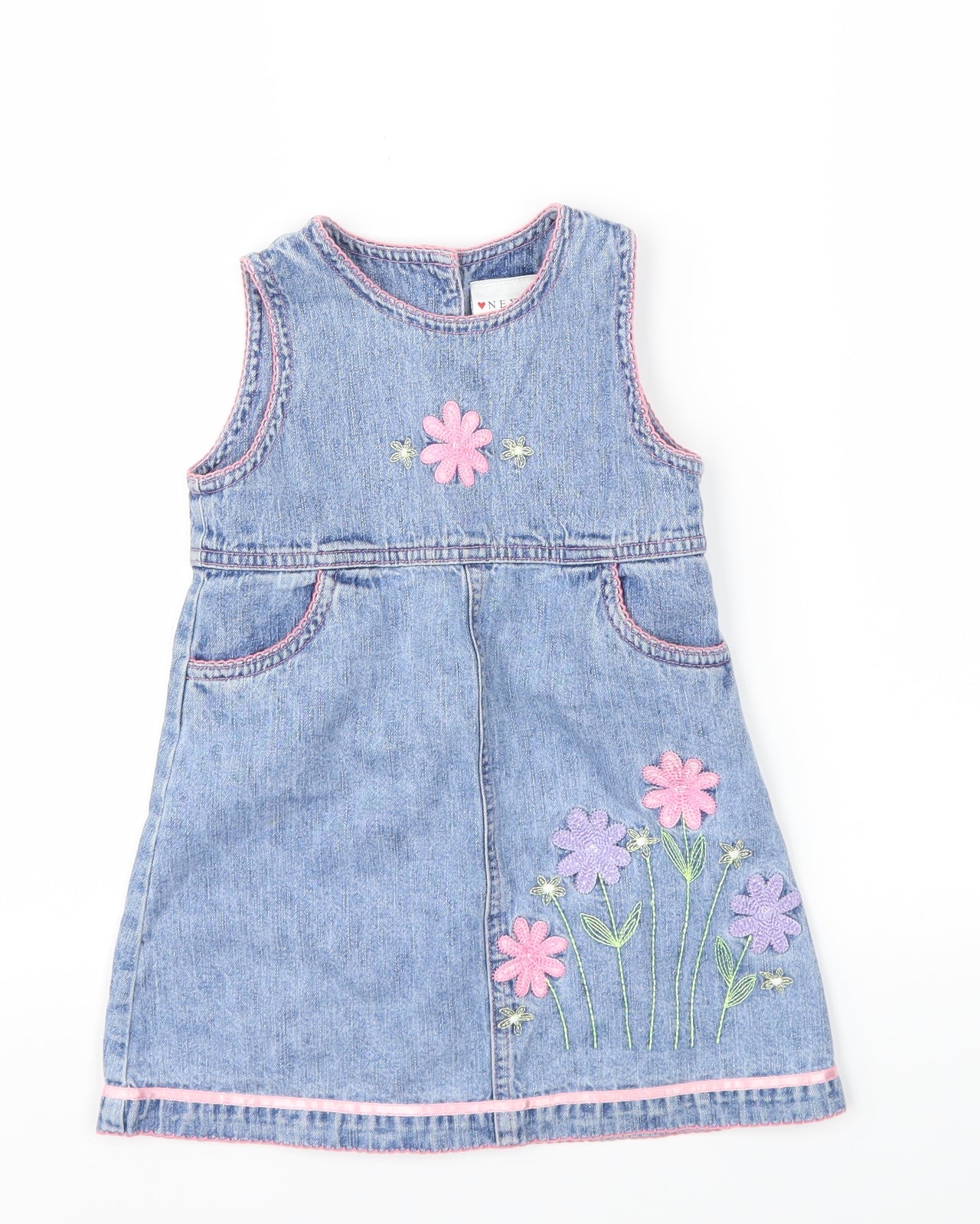 Next  Girls Blue Floral  A-Line  Size 2 Years