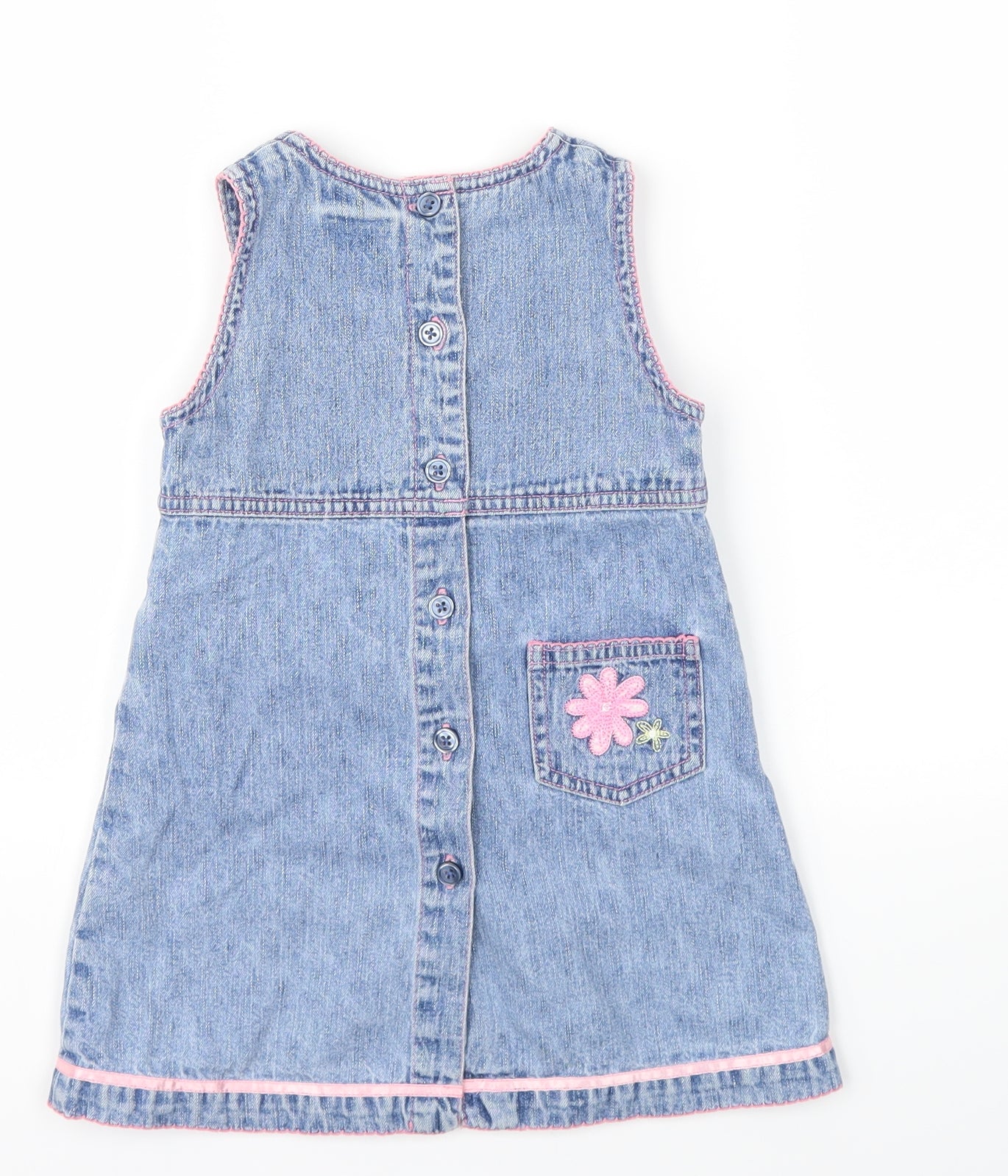 Next  Girls Blue Floral  A-Line  Size 2 Years