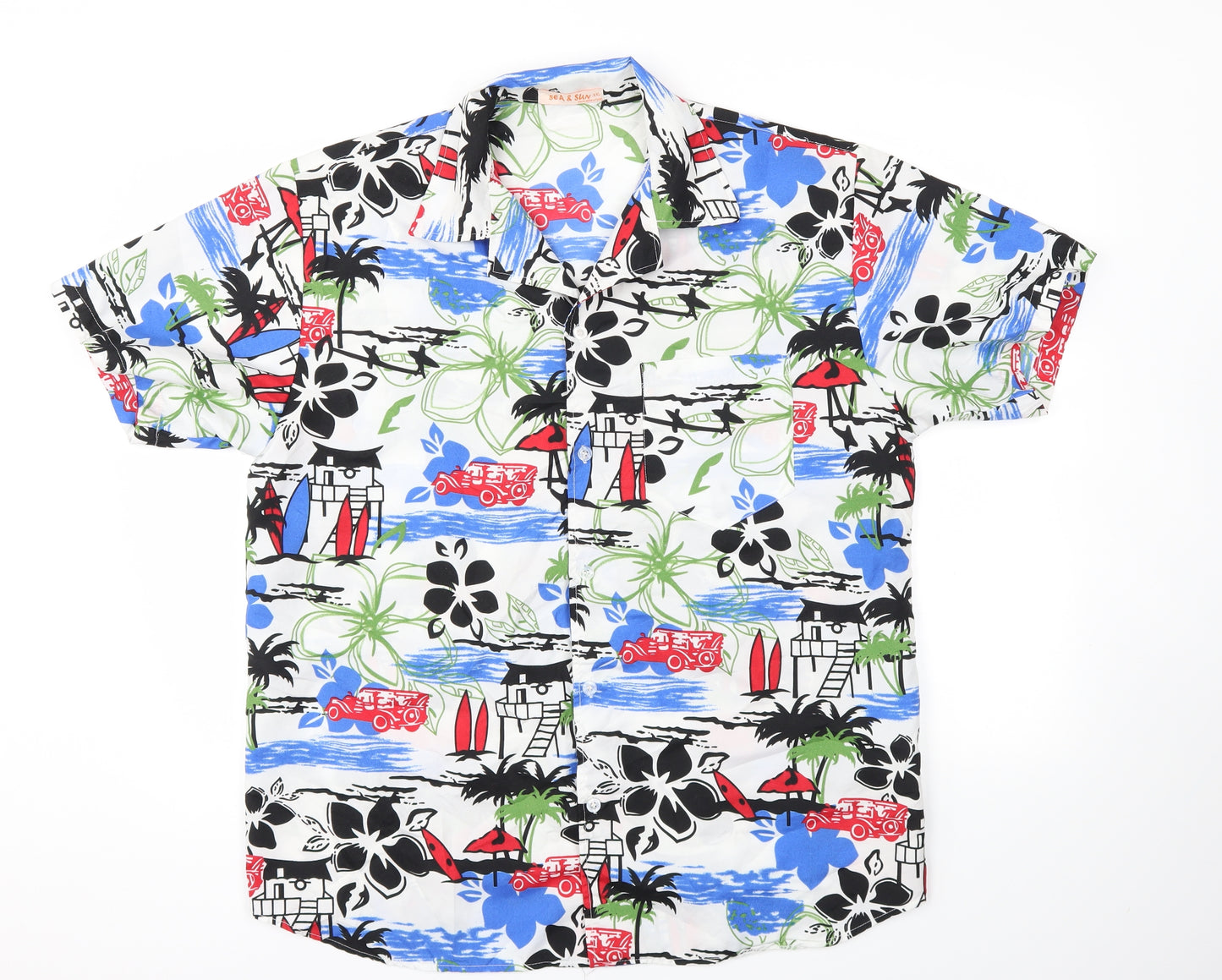 SEA & SUN Mens Multicoloured Animal Print   T-Shirt Size 2XL