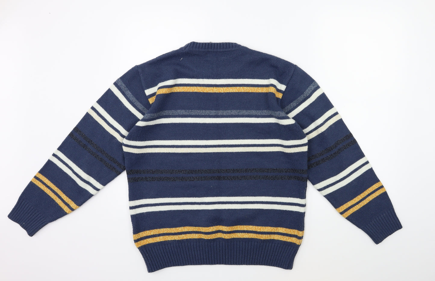 AFM Mens Blue Striped  Pullover Jumper Size M