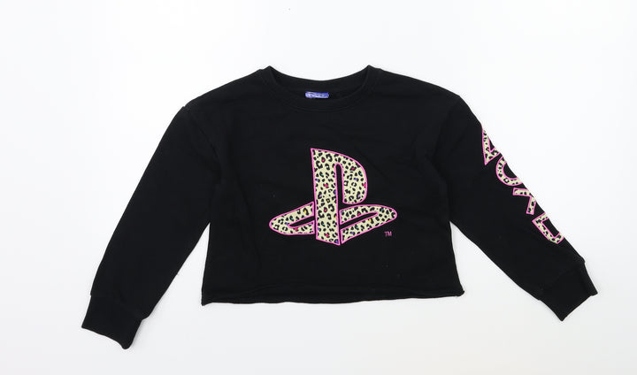 NEXT Girls Black   Pullover Sweatshirt Size 8 Years  - PLAYSTATION