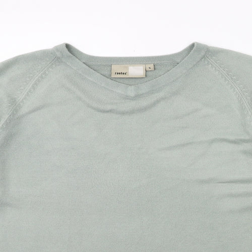 zantos Mens Green  Knit Pullover Jumper Size S