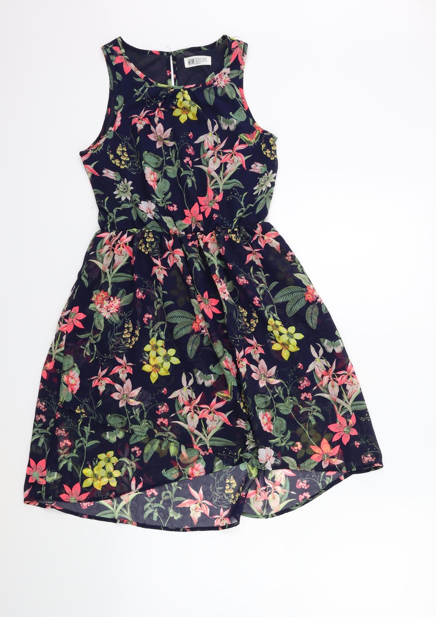 H&M Girls Blue Floral  Shift  Size 11-12 Years