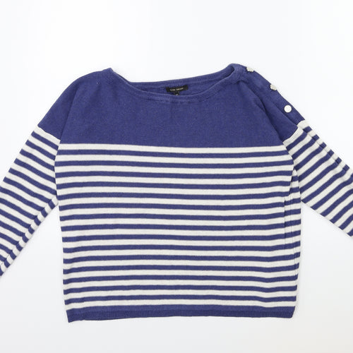 River Island Womens White Striped Knit Pullover Jumper Size 10