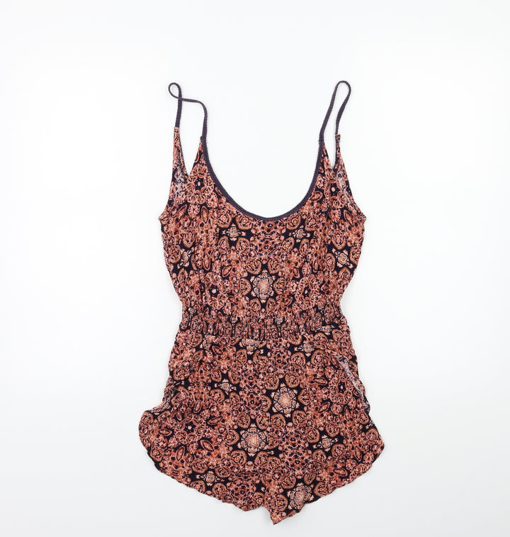 Ecote Womens Red Floral Playsuit One-Piece Size S