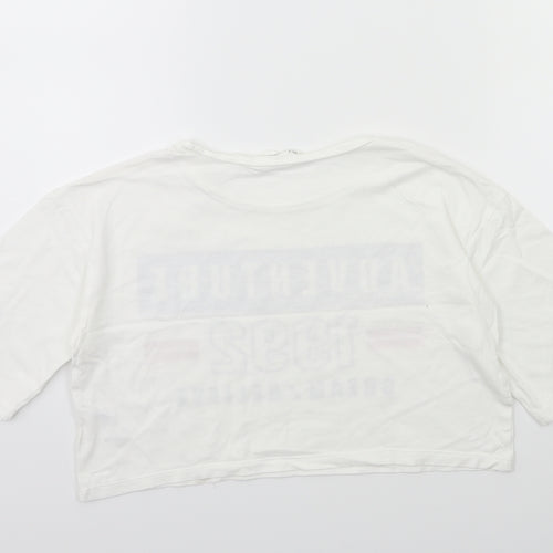 H&M Girls White   Basic T-Shirt Size 9-10 Years