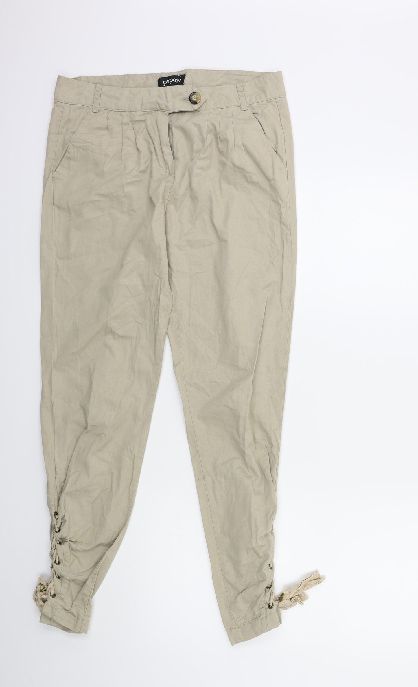 Papaya Womens Beige   Trousers  Size 10 L29 in