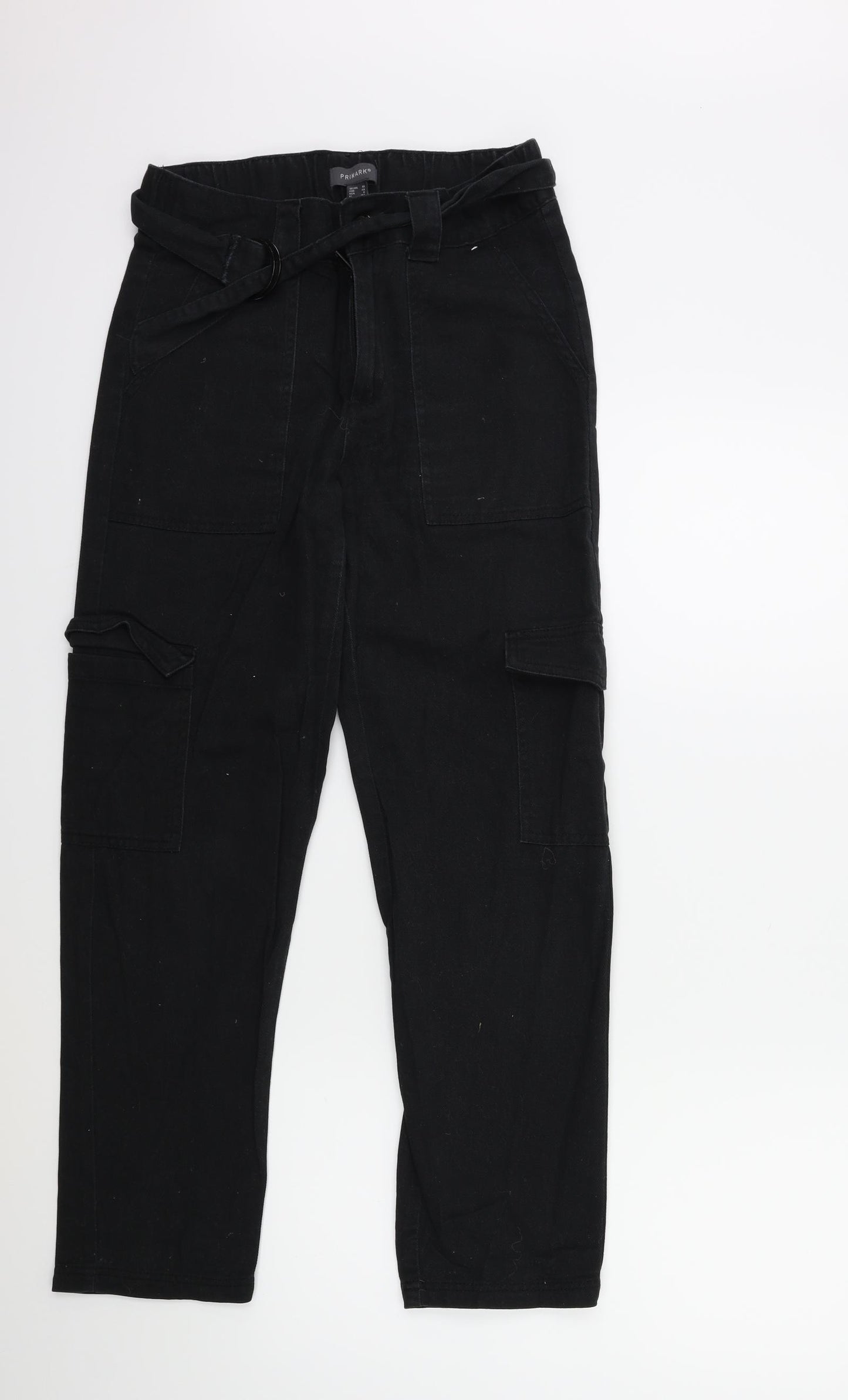Primark Womens Black  Denim Straight Jeans Size 10 L27 in