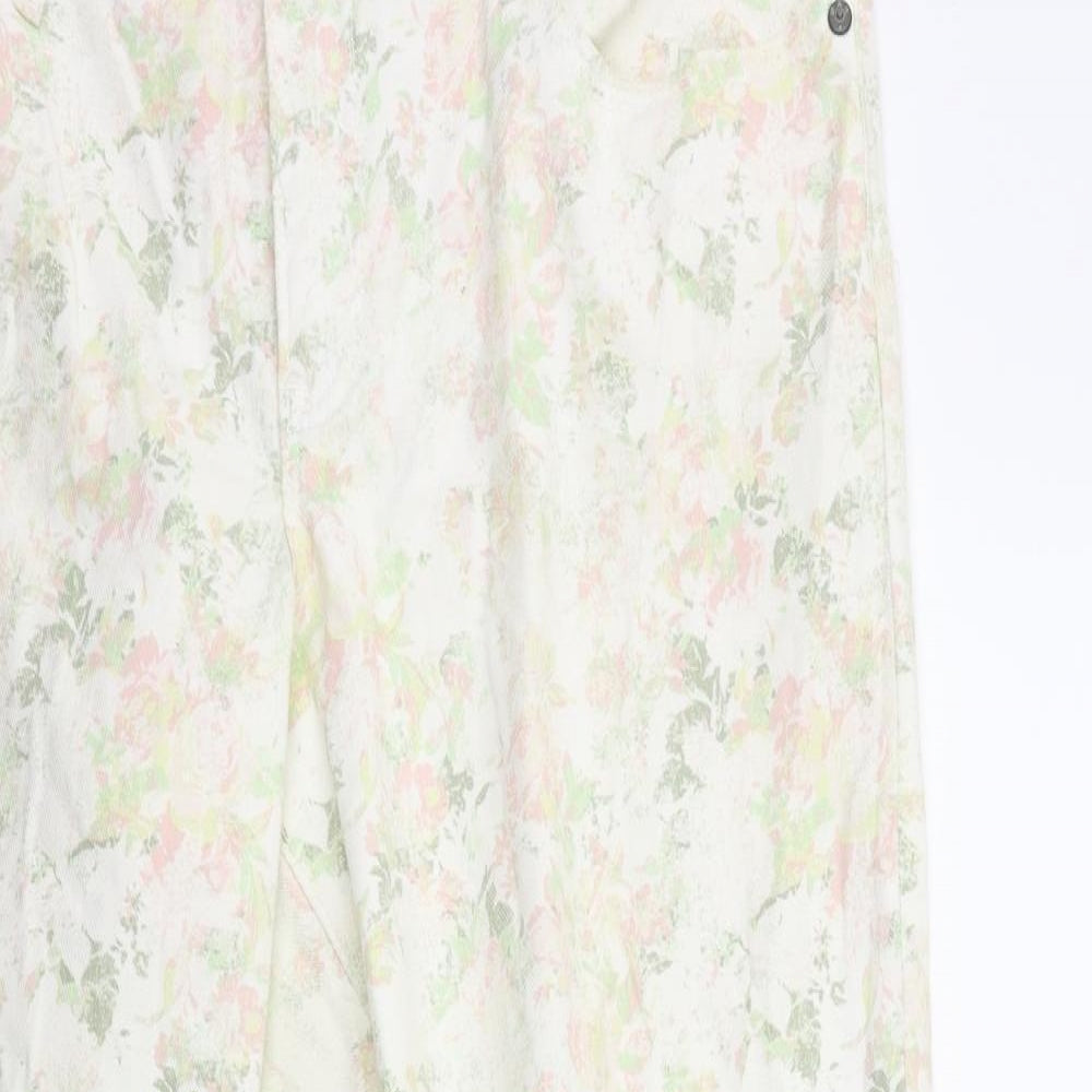 Gap Womens Beige Floral Denim Skinny Jeans Size 14 L27 in