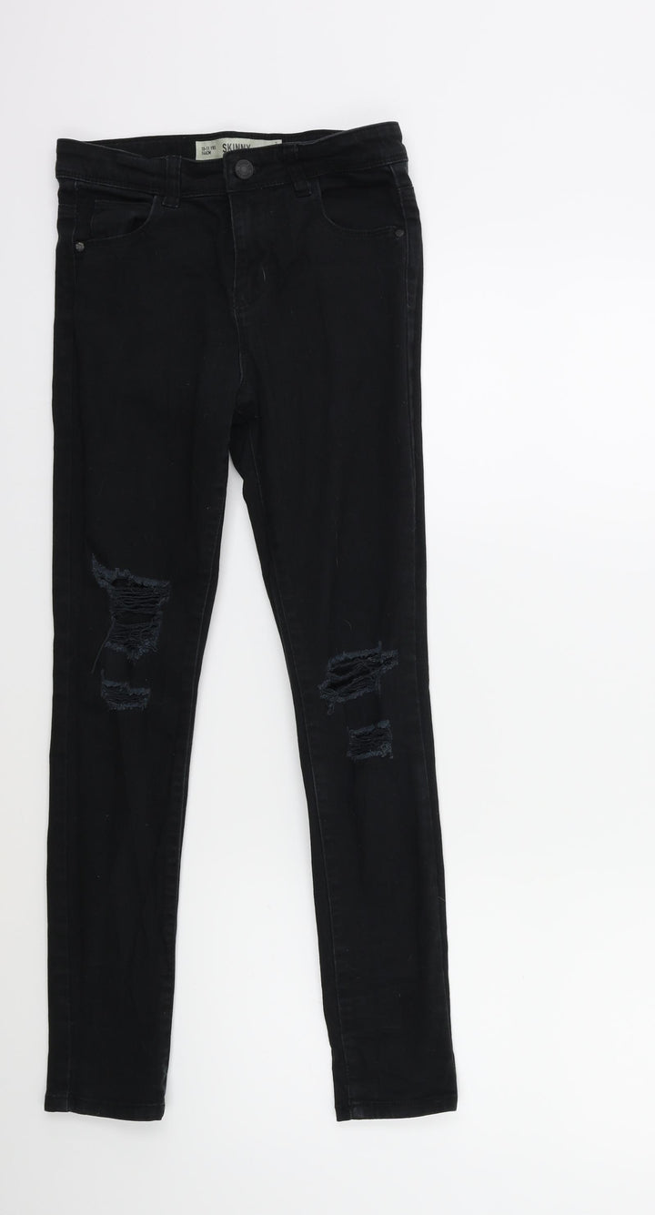 Denim & Co. Girls Black  Denim Skinny Jeans Size 10 Years