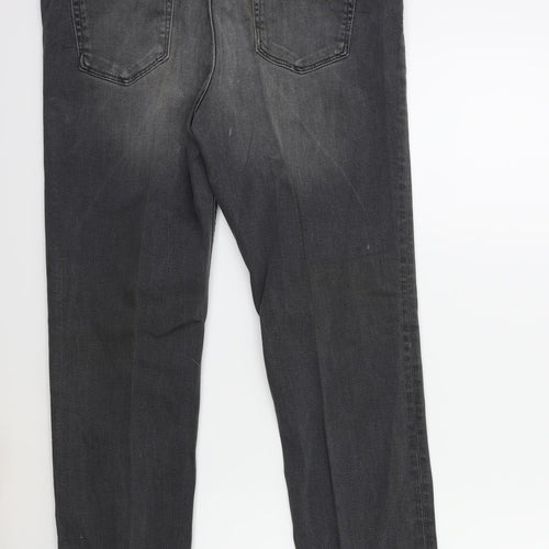 Marks and Spencer Womens Grey  Denim Straight Jeans Size 14 L30 in