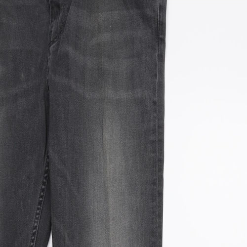 Marks and Spencer Womens Grey  Denim Straight Jeans Size 14 L30 in