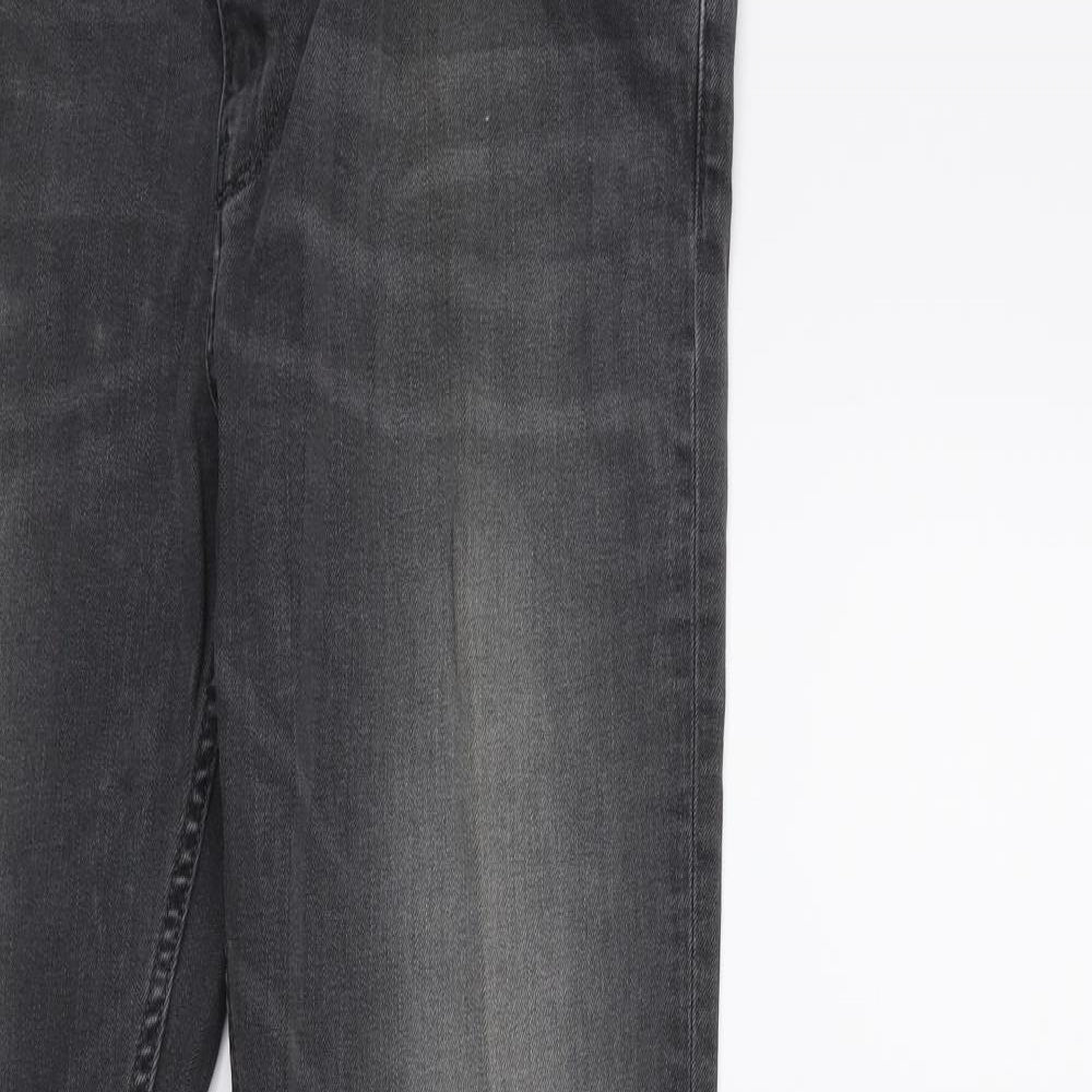 Marks and Spencer Womens Grey  Denim Straight Jeans Size 14 L30 in