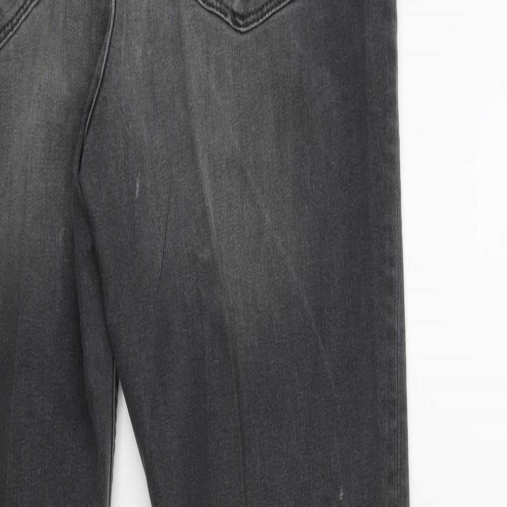 Marks and Spencer Womens Grey  Denim Straight Jeans Size 14 L30 in