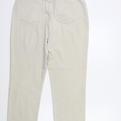 Marks and Spencer Womens Beige  Denim Straight Jeans Size 16 L27 in
