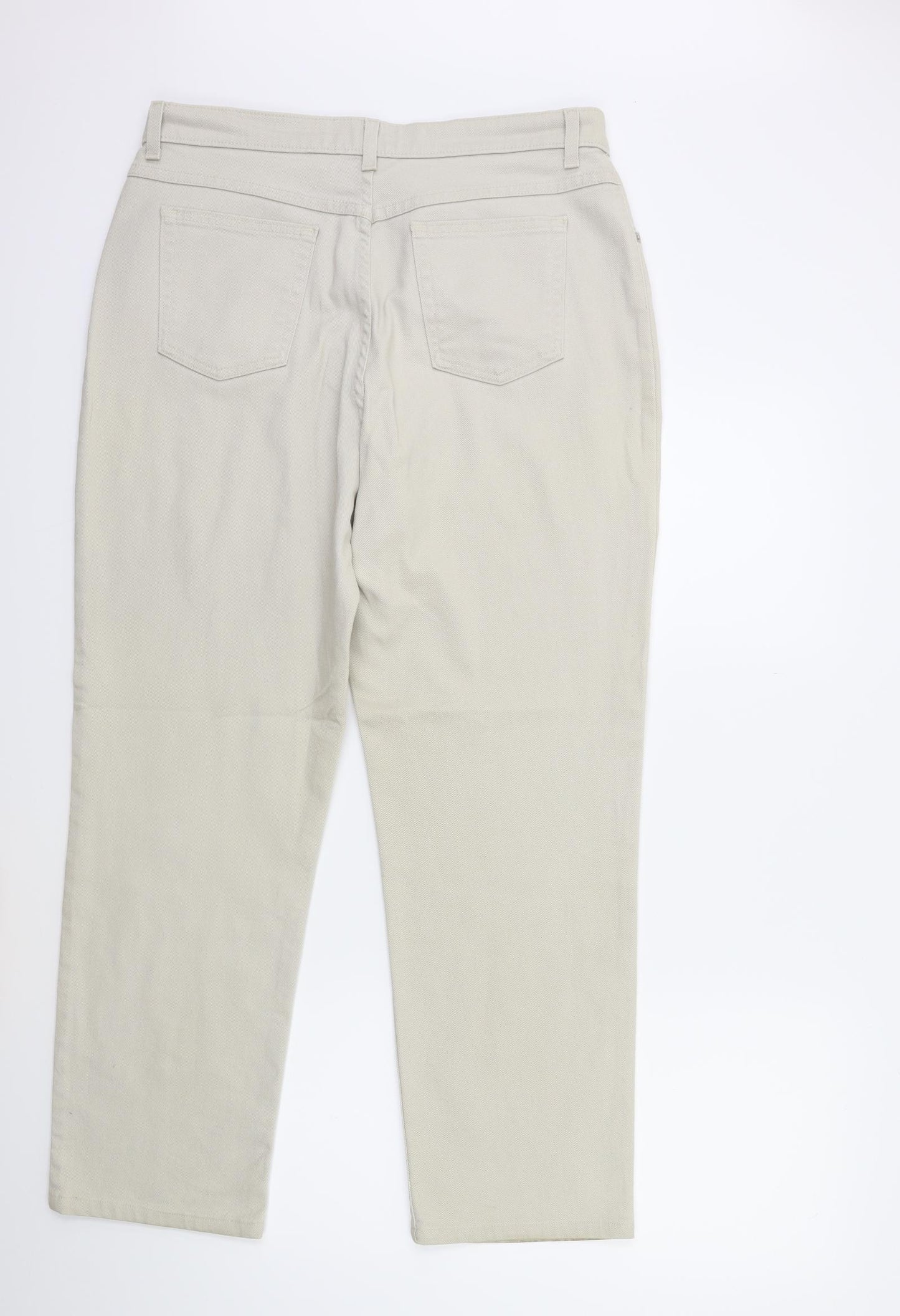 Marks and Spencer Womens Beige  Denim Straight Jeans Size 16 L27 in