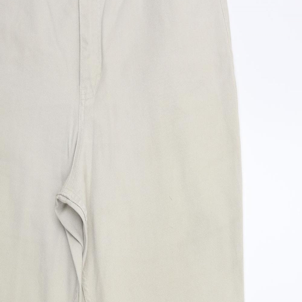 Marks and Spencer Womens Beige  Denim Straight Jeans Size 16 L27 in