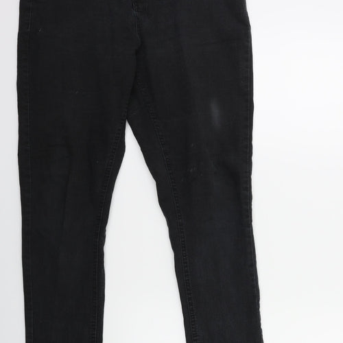 Denim & Co. Womens Black  Denim Straight Jeans Size 14 L28 in